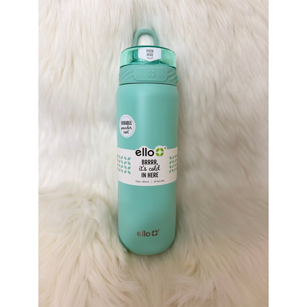 Ello Cooper Yucca Insulated Stainless Bottle BPA-Free Push Lid 650ml Green